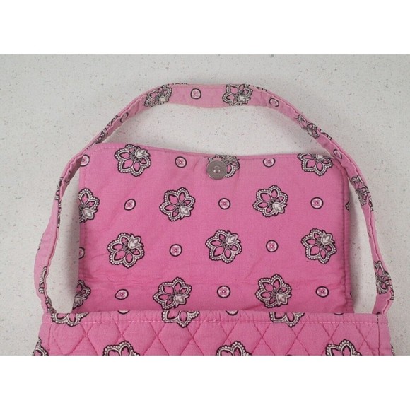 Vera Bradley Flamago Pink Small Flap Front Purse Shoulder Bag Cotton Quilted - Picture 11 of 16